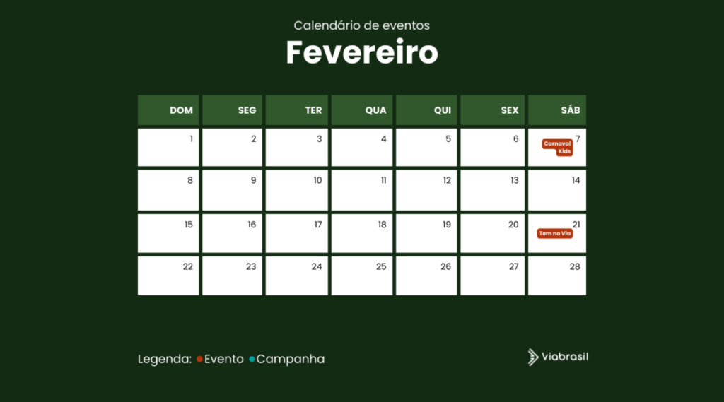 calendário fevereiro